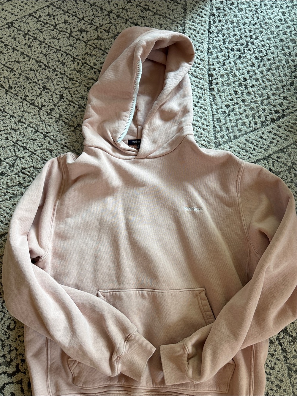 Mad happy Pale Pink Hoodie with Front Pocket
